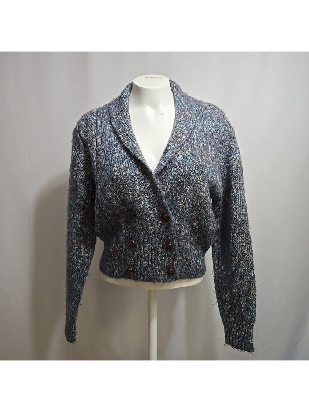 FLAW Vintage Robert Scott Double Breasted Cardigan Sweater Womens Size Med 80s